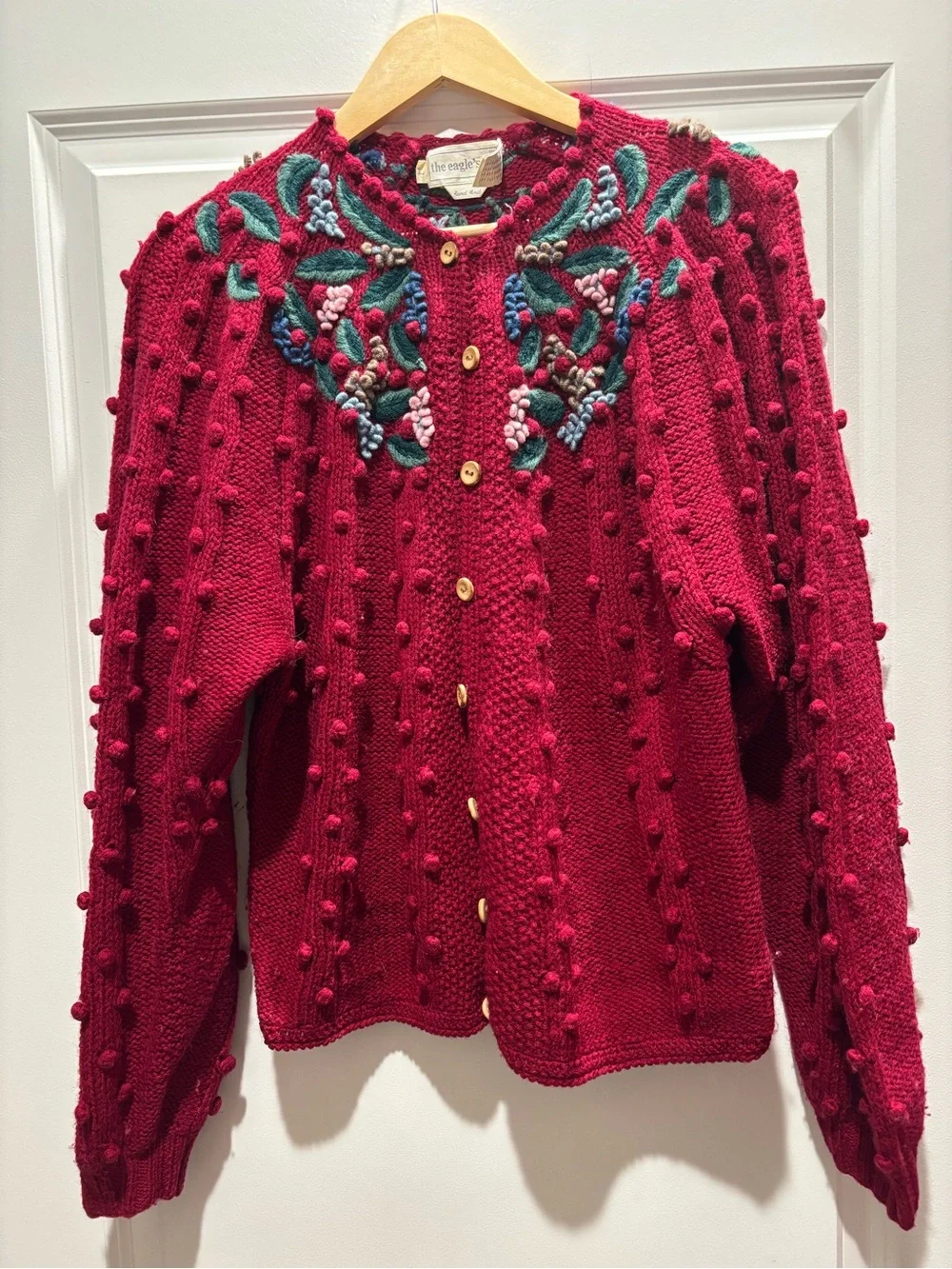 Vintage The Eagle’s Eye Wool Hand Knit Cardigan